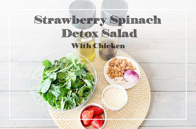 Strawberry Spinach Detox Salad With Chicken